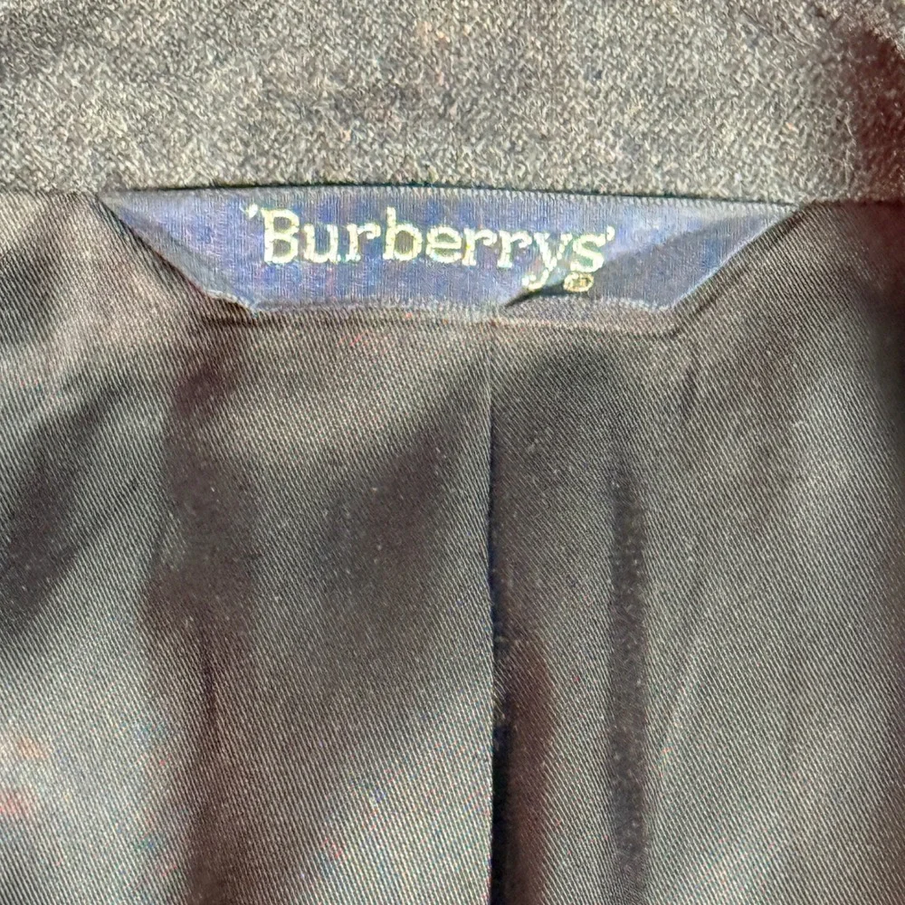 Burberrys Blazer Jacket Mens Gray Vintage 2 Button Wool Suit Coat | 42R